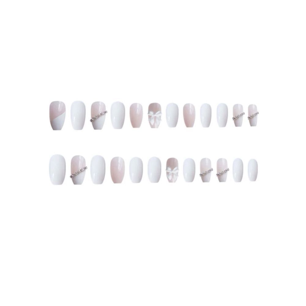 Bow and Rhinestone Nail Set